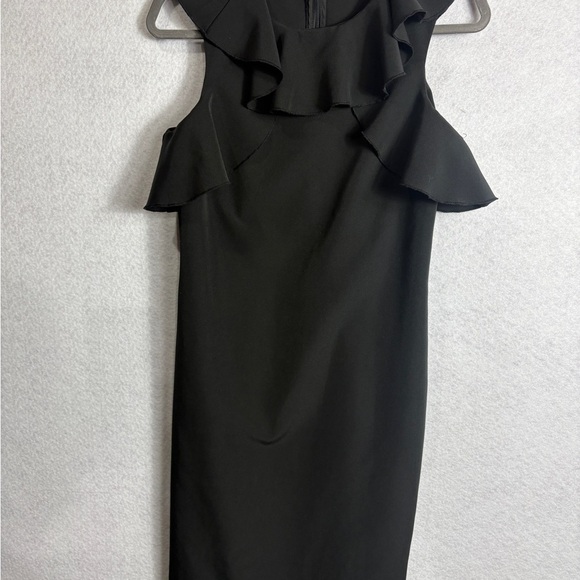 Vero Moda Black Sheath Midi Dress with Cold Shoulder - Picture 1 of 3